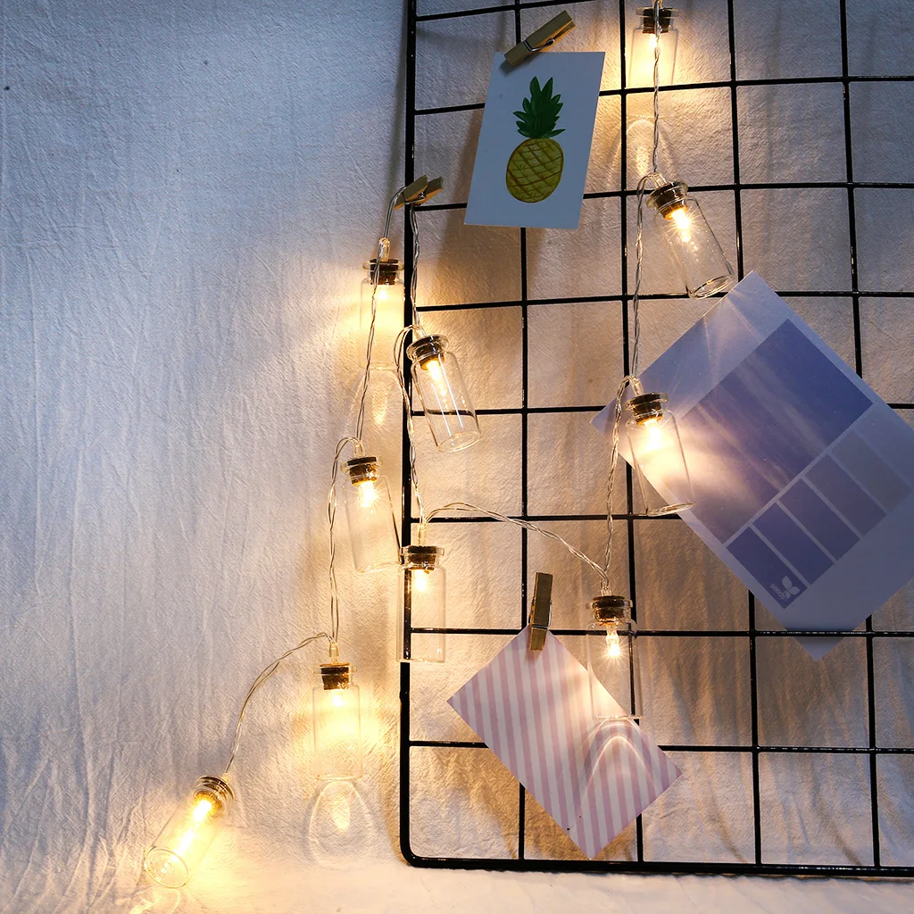 10LED стекло Желая бутылка декоративная форма огни гирлянда Ретро звезда Рождество