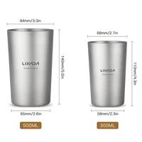 lixada double wall titanium beer cup water juice tea cup mug for home office camping hiking backpacking
