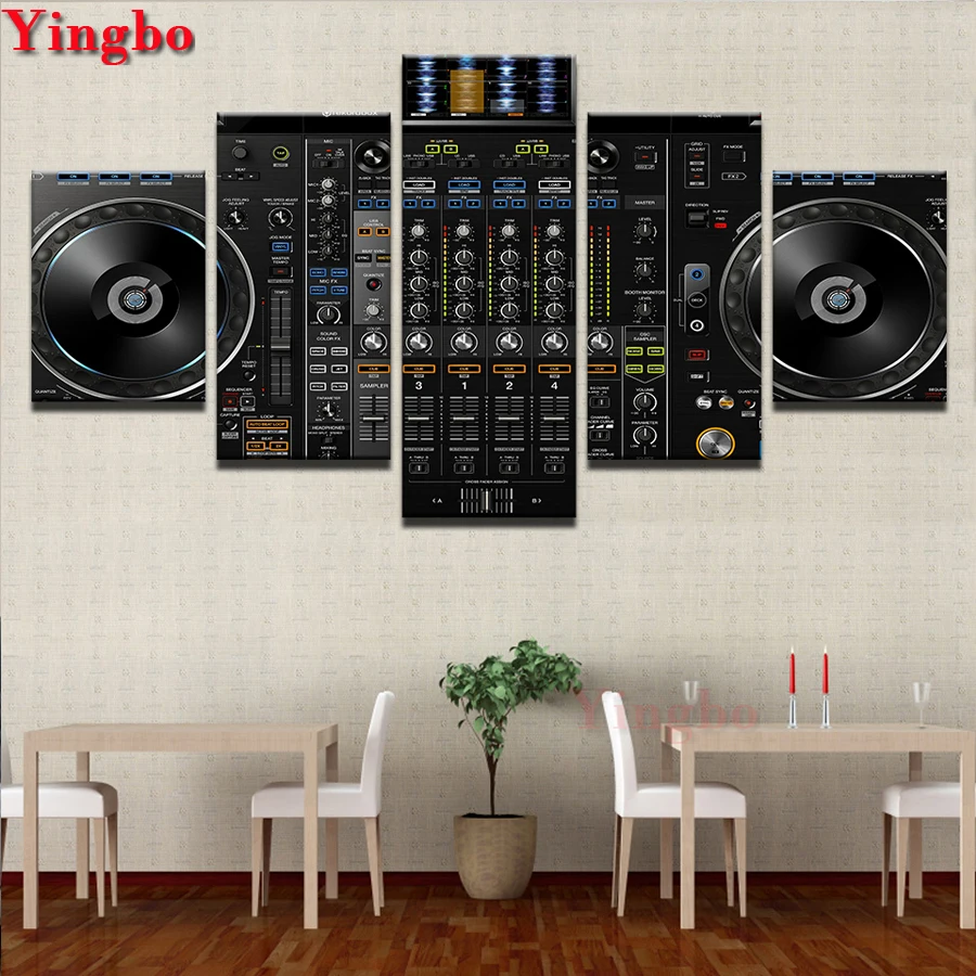 Квадратная круглая алмазная живопись 5 шт. музыкальная DJ консоль инструменты