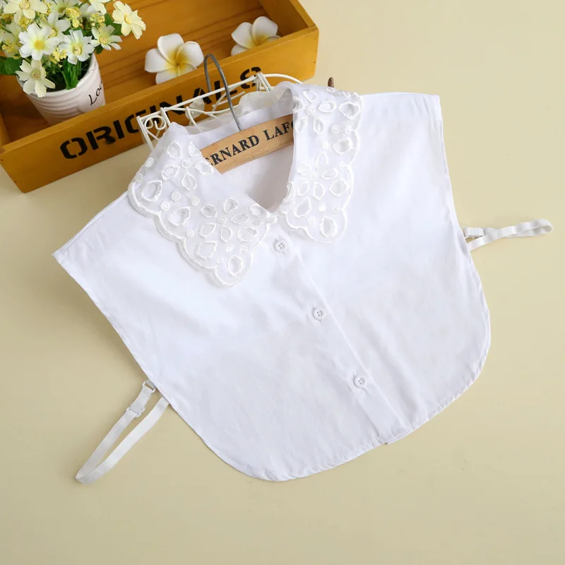 

New aesthetic lace student college-style tie false collar shawl shirt collar Korean versatile lapel stand collar false collar