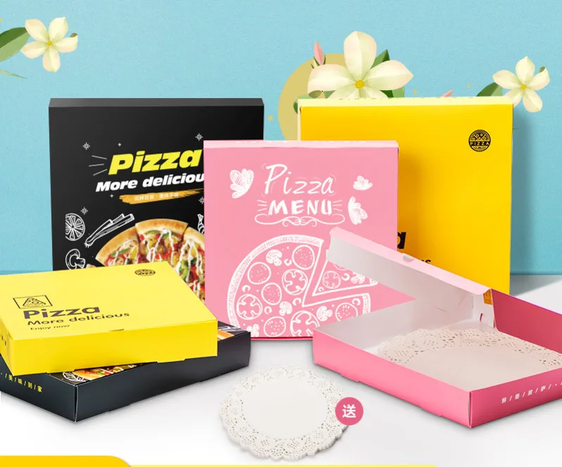 40 шт./лот коробка для пиццы 8 9 6 7 дюймов Одноразовые Коробки Для Пиццы картонная