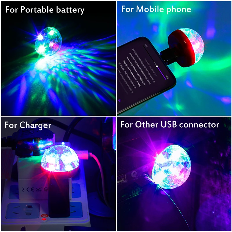 Мини красочные водить автомобиль USB атмосферный свет DJ RGB звук музыки лампа
