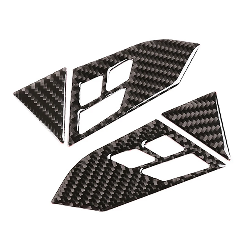 

AU04 -New Soft Carbon Fiber Steering Wheel Panel Switch Button Cover Trim For-BMW 5 Series E60/E61 2004-2010