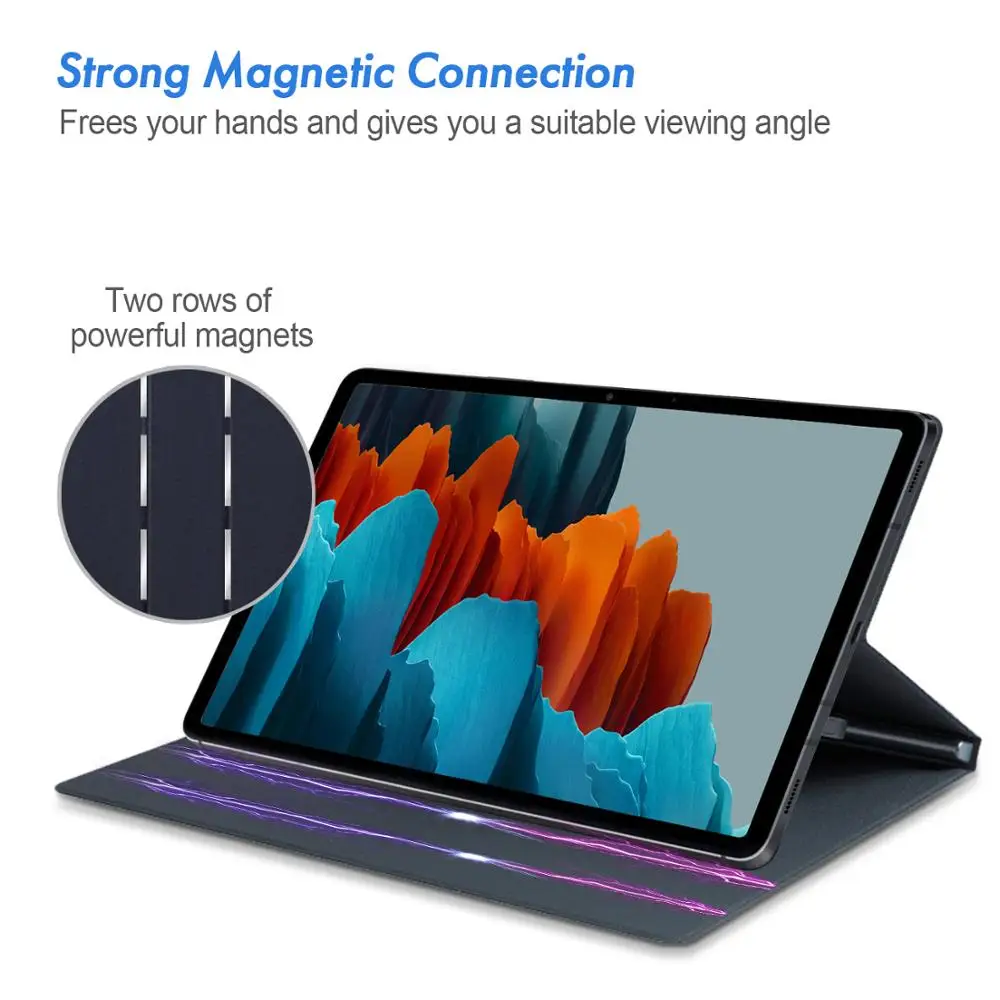 

case for Samsung Galaxy Tab S7 Plus case, with pencil holder cover for galaxy tab s7 fe SM-T870 T875 T970 T975 T736 case