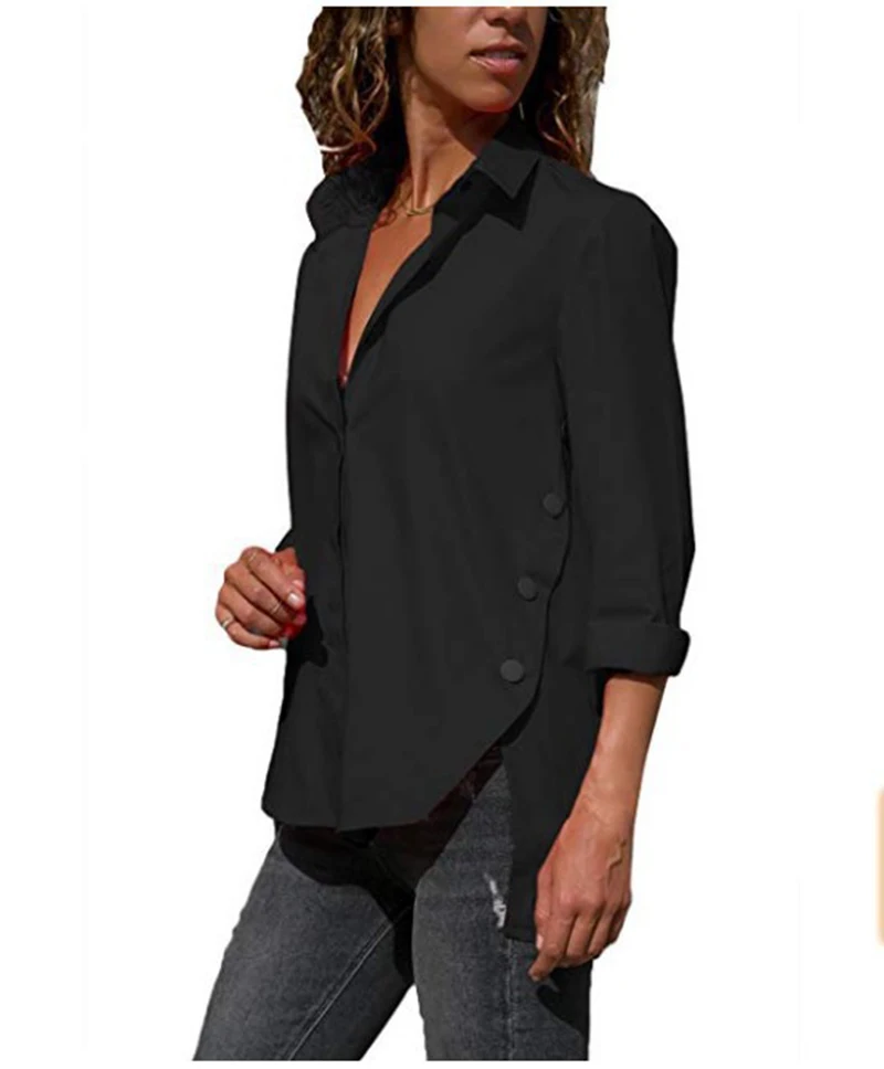 Осень зима 2020 Лидер продаж женская рубашка большого размера с асимметричным