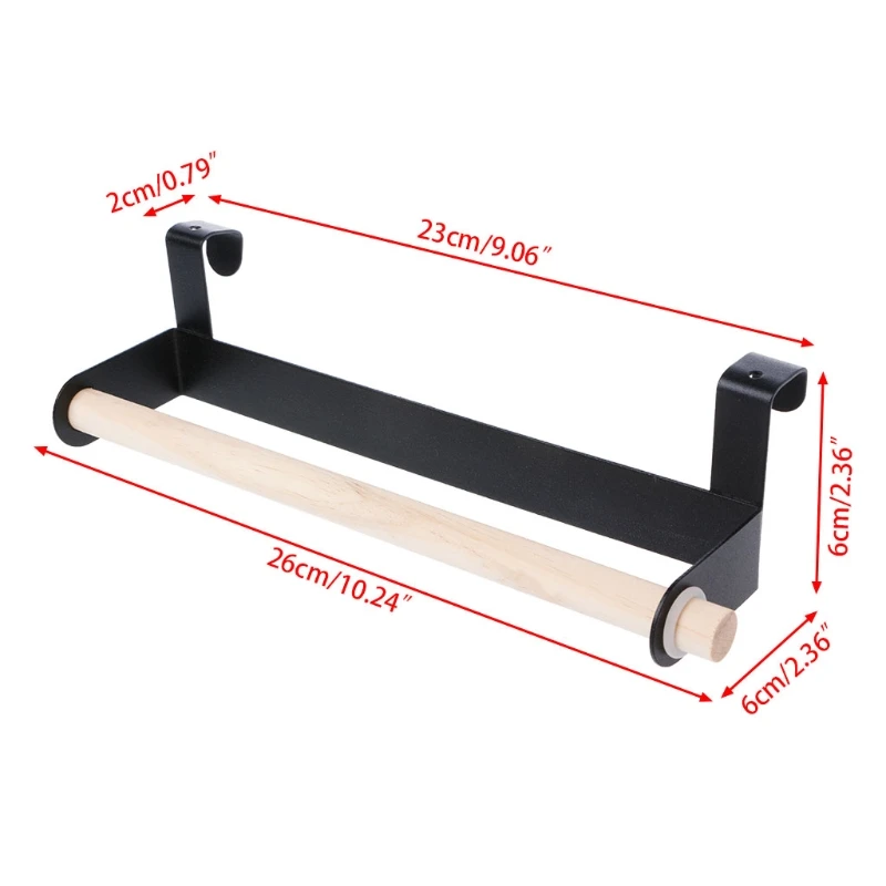 

Kitchen Roll Paper Storage Rack Towel Holder Tissue Hanger Under Cabinet Door,Towel Racks for Bathroom,Over the Door Towel Rack