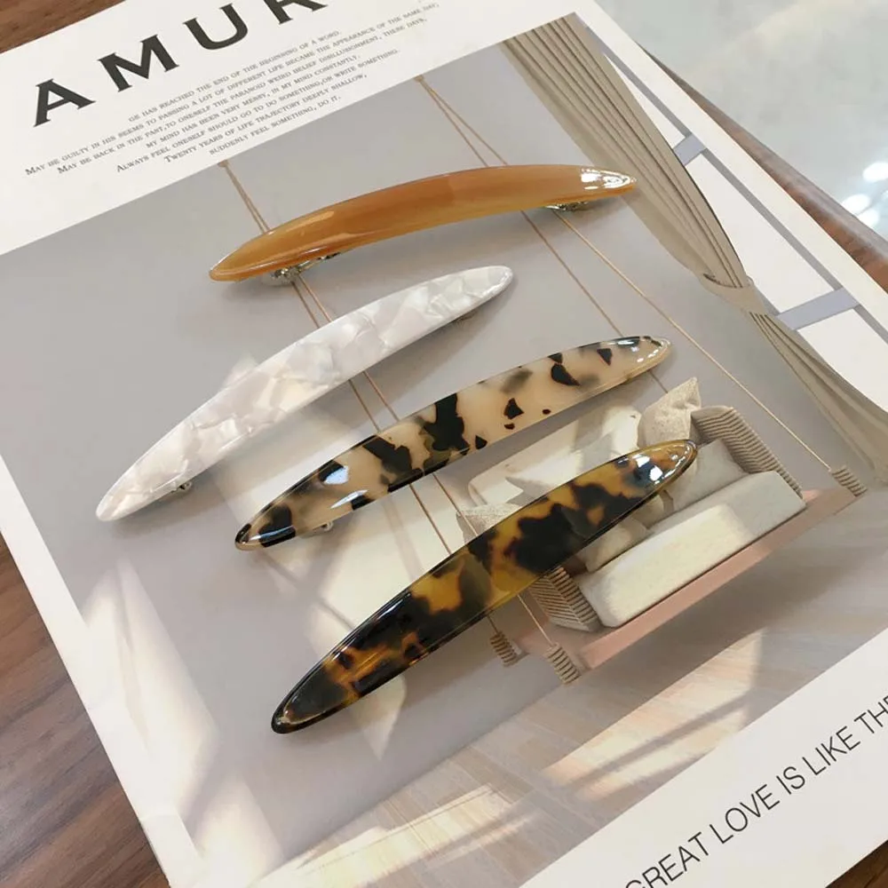 Автоматический пружинный зажим для волос в стиле ретро с ивовым листом простой