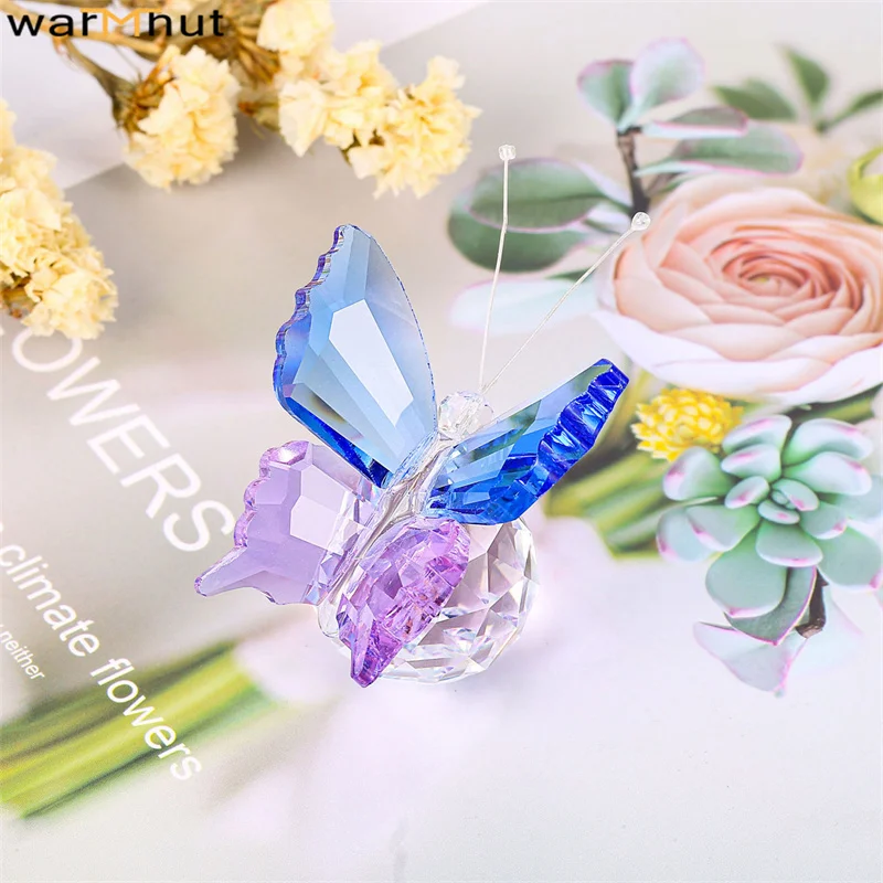 Фигурки хрустальных летающих бабочек WarmHut с прозрачным стеклянным хрустальным