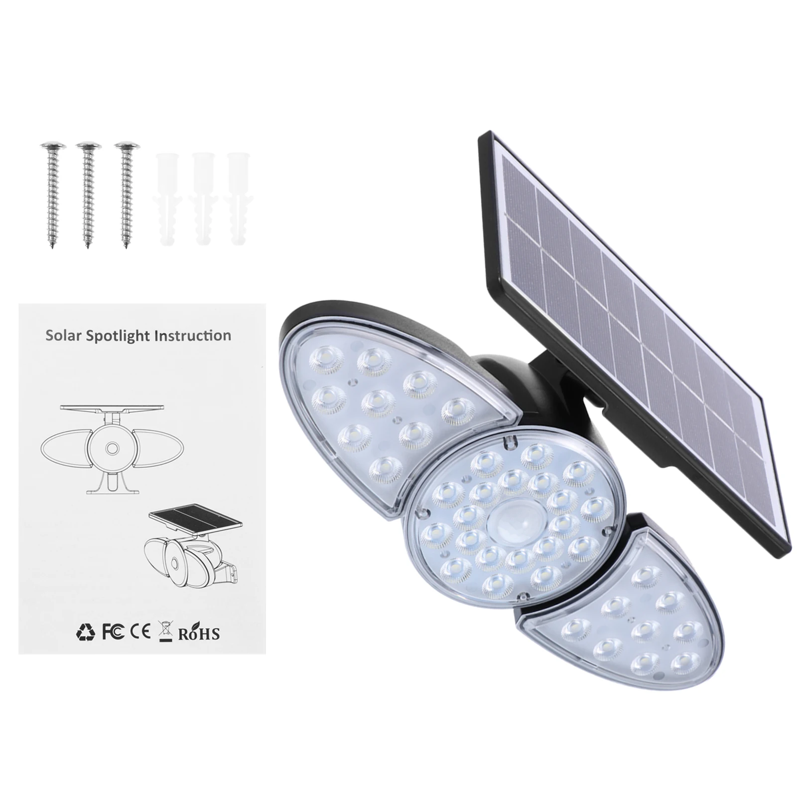 

Настенная лампа на солнечной батарее, уличный светодиодный светильник с 3 режимами освещения, водонепроницаемая настенная лампа с дистанци...