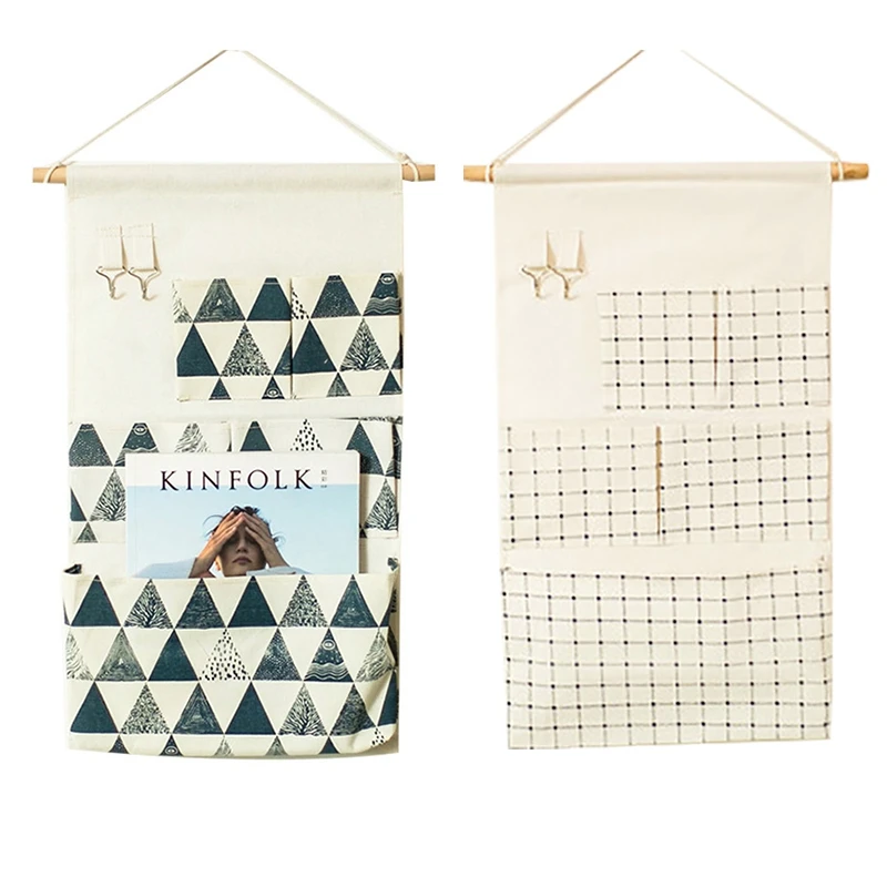 2 шт. 5 карманов настенные Висячие Сумки для хранения хлопок лен органайзер двери