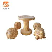 wood carving design lovely anima stool party kids table and chairs high quality and durable