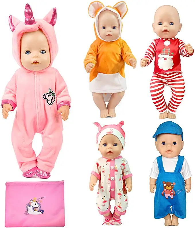 5 шт./компл. куклы наряд для 17 дюймов 43 см Детские милые джемперы комбинезоны
