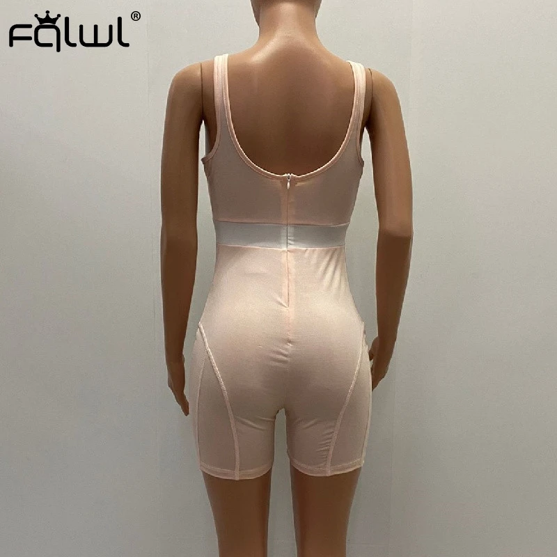 FQLWL обтягивающий сексуальный Летний комбинезон для фитнеса короткий женский