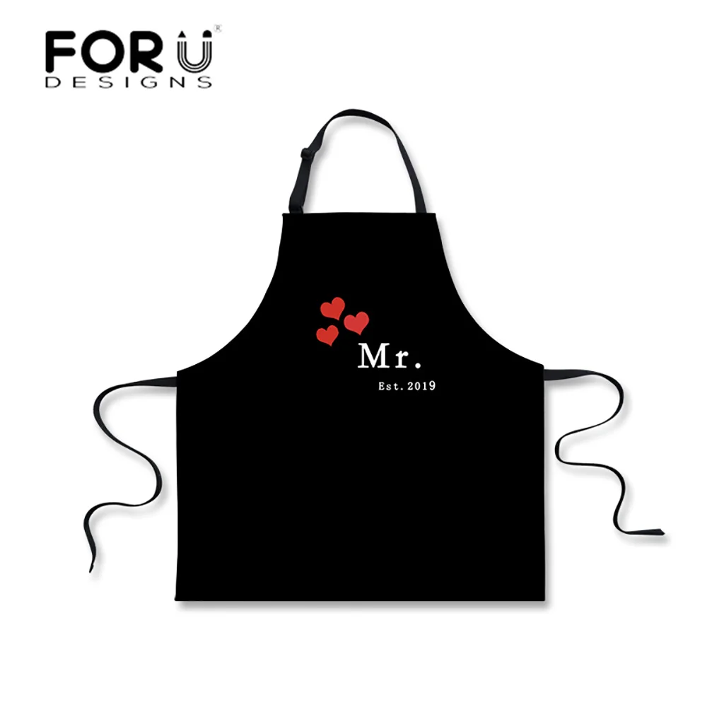 

FORUDESIGNS передники для пары BBQ унисекс для взрослых, кухонные фартуки из полиэстера для приготовления пищи и садоводства, кухонные аксессуары
