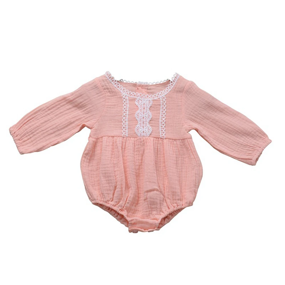 2019 осенний Детский костюм для девочек детский кружевной комбинезон с длинным