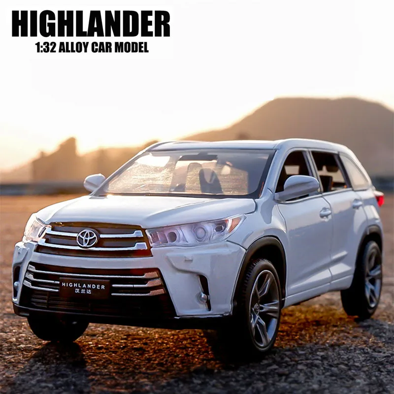 1:32 модель автомобиля Toyota Highlander литая Игрушечная из сплава детские игрушки