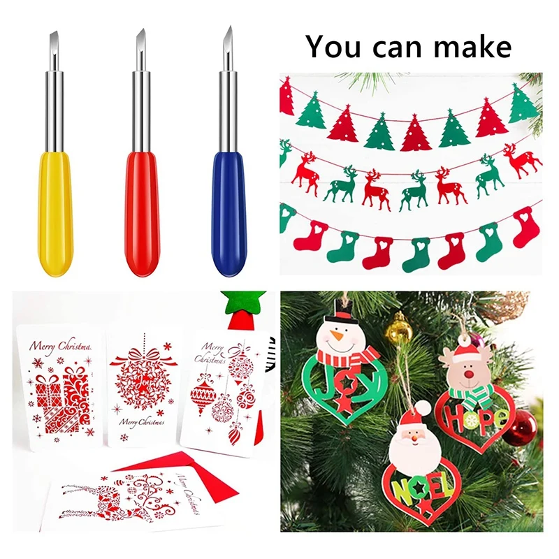 

100Pcs Cutting Blades for Cricut Explore Air/Air 2 Maker Expression 30 45 60 Degree Vinyl Cutting Replacement Blades