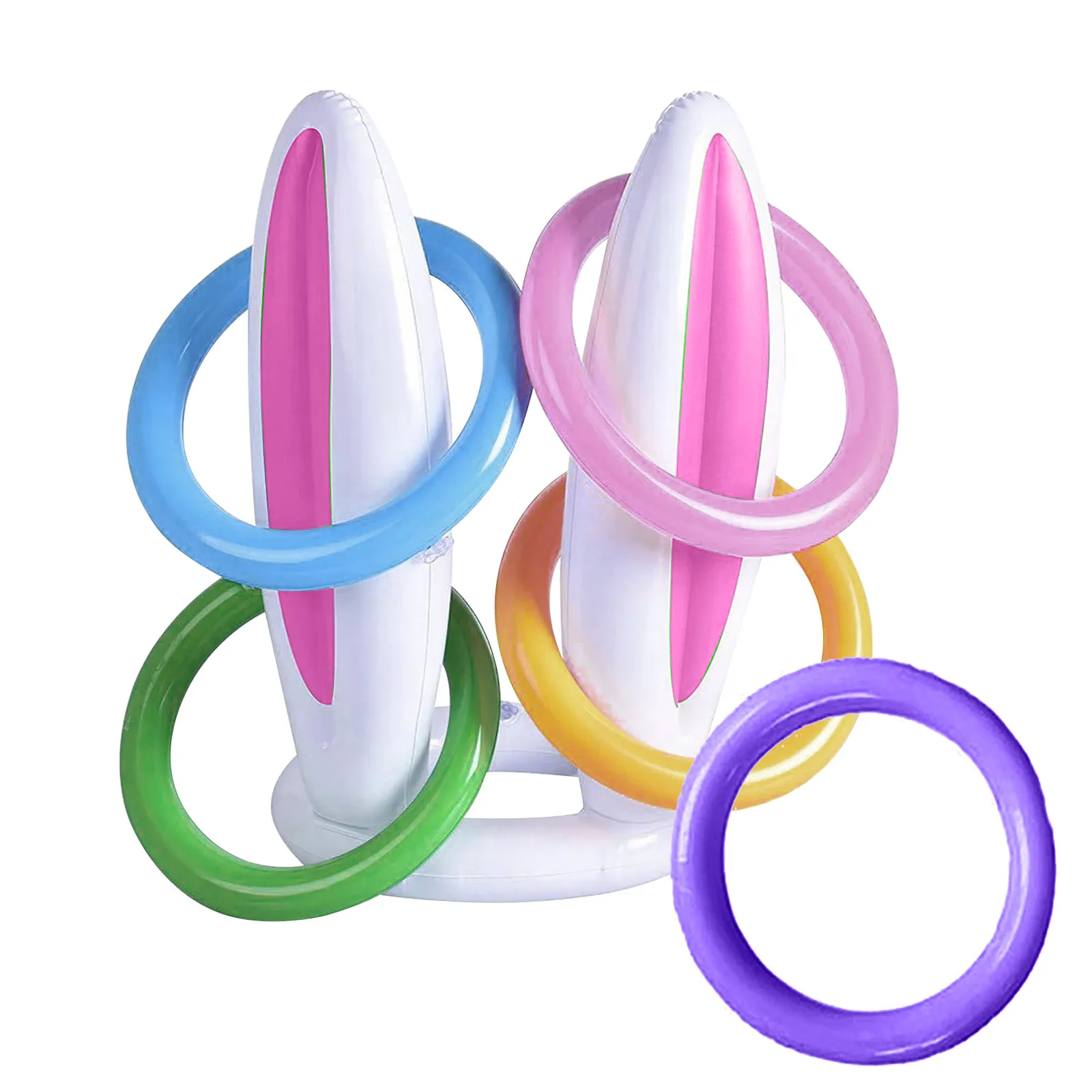 

Inflatable Easter Bunny Rabbit Ears Hat & Ring Toss Easter Kids Game Toy Gift Funny Present New Toys For Children Hot Sale
