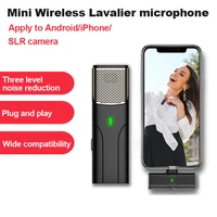 new wireless lavalier microphone portable audio video recording mic for iphone android live game mobile phone camera lapel mic