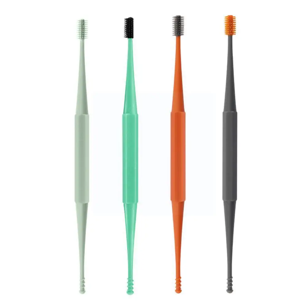 

1pcs Soft Silicone Double Head Micro-bristle Reusable Ear Rotating Ear Remover Cleaner Curette 360 Double Ear Wax Degree Pi J3R8