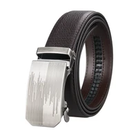 brand black brown leather belt for men luxury brand fashion automatic buckle ratchet belts comfort click leather belt male