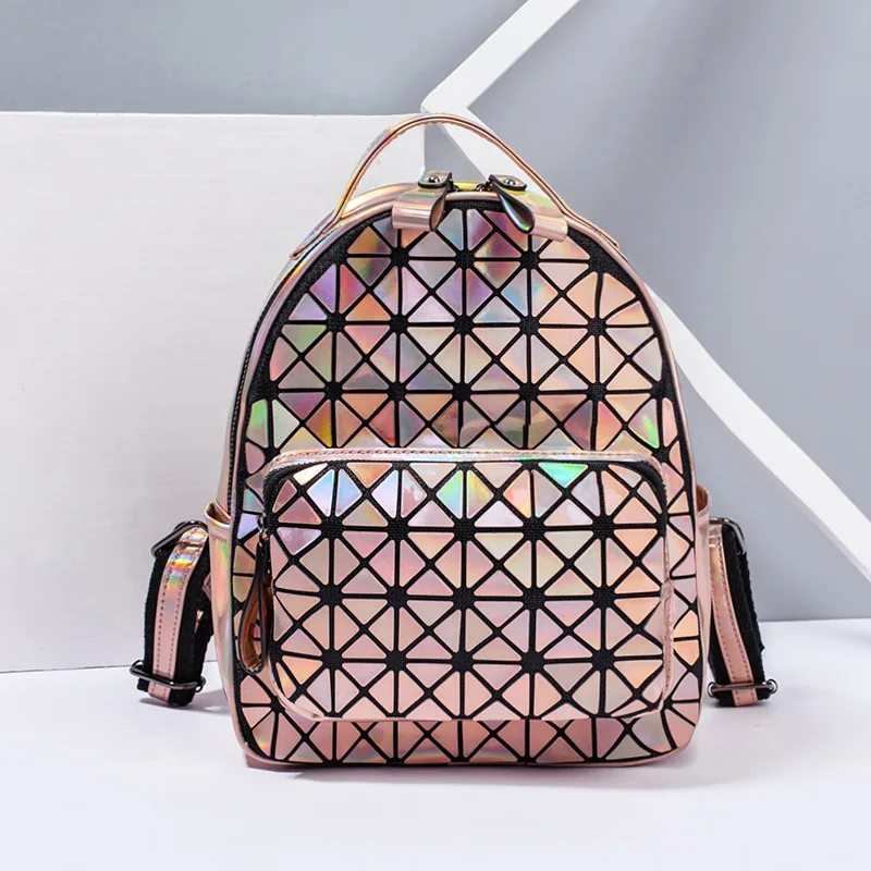 

Geometric Bag women's bag Luminous Fashion Backpack Women Backpack Female Backpacks for Girls Teenage 2021 School Travel