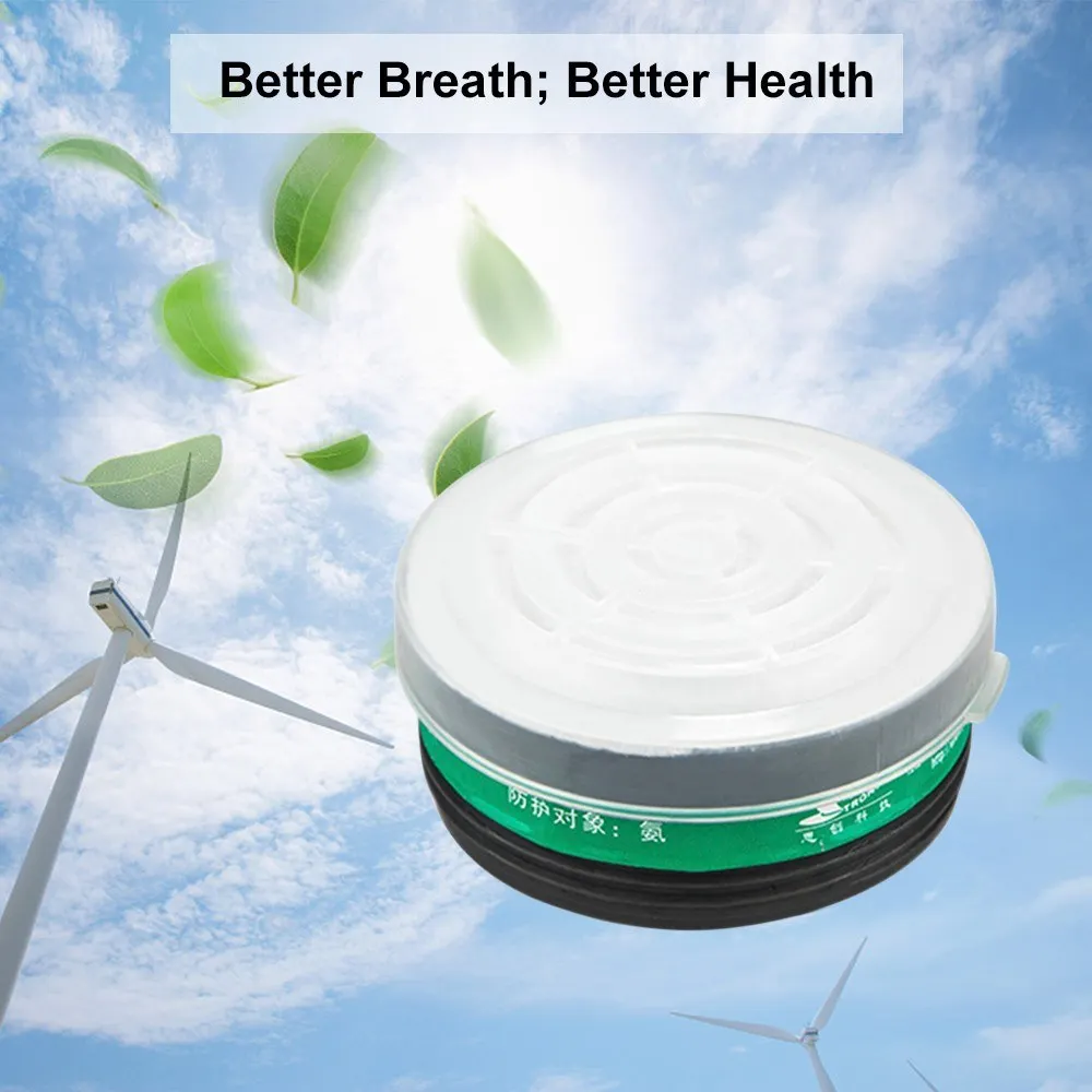 

1 Pair Gas Mask Respirator Filter Activated Carbon Mask Filter Cartridge for Painting Spraying Protection of Ammonia