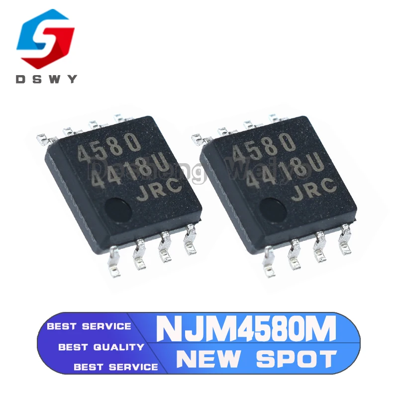 

10PCS NJM4580M JRC4580 4580D 4580 SOP-8 Dual Operational Amplifier New and Original IC