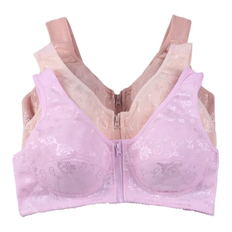 

Бюстгальтер женский кружевной, с застежкой-молнией спереди и широкими бретелями