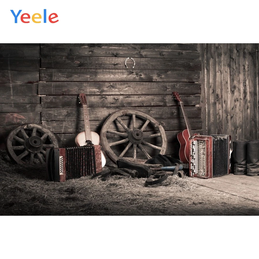 Задник с гитарой Yeele старый ретро задник колесиками для новорожденных детский