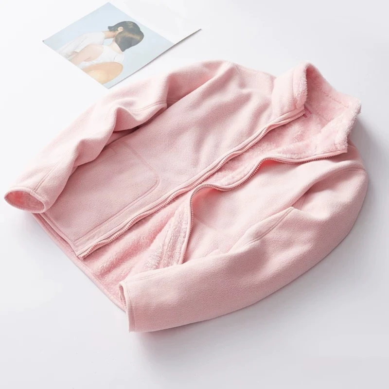 

Winter Warm Coats Sweet Women'S Sweatshirt Unisex Reversible Coral Fleece Harajuku Hoodies Ladies Flannel Pullover Hoodie