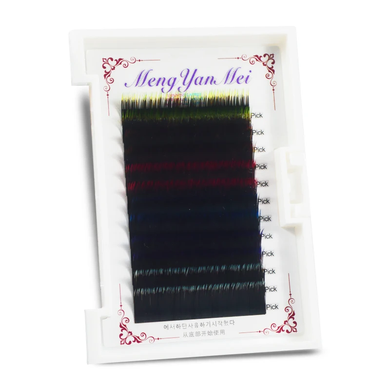 Gradient Color 12 Rows Single Eyelash Faux Mink Eyelashes Extension Individual Grafting For professionals Fake Lash Makeup Cilia | Красота и