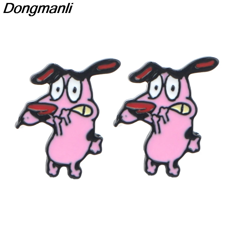 P4190 Dongmanli милые серьги-гвоздики в виде собаки для женщин эмалевые серьги