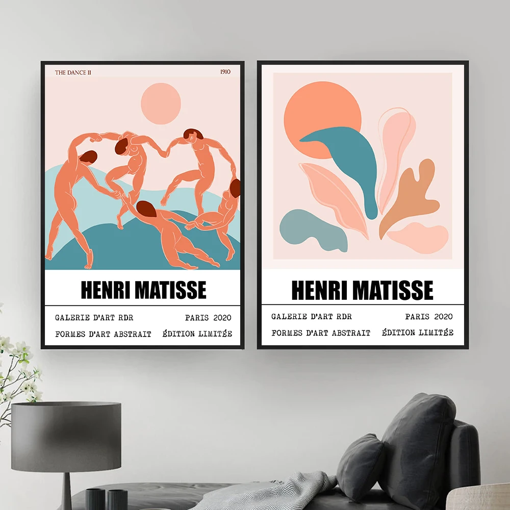 

Henri Matisse Abstract Painting Minimal Illustration Figure Wall Art Canvas Prints Vintage Poster Pink Wall Pictures Home Decor