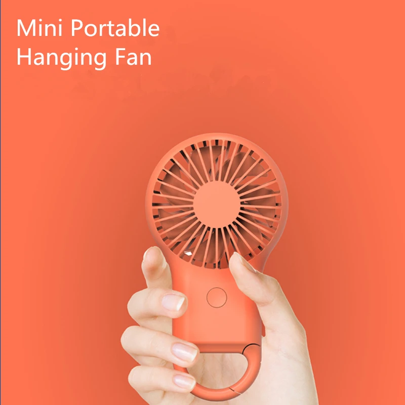 Mini Portable Fan USB Rechargeable 3 Gear Electronic Air Cooling Fans Clip Ring  Ventilator with Colorful LED Light for Outdoors