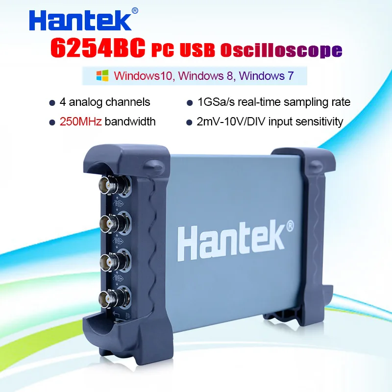 Hantek 6254BC цифровой осциллограф 250 МГц 4 CH 1GSa/s запись сигнала ПК USB подключение с функцией воспроизведения