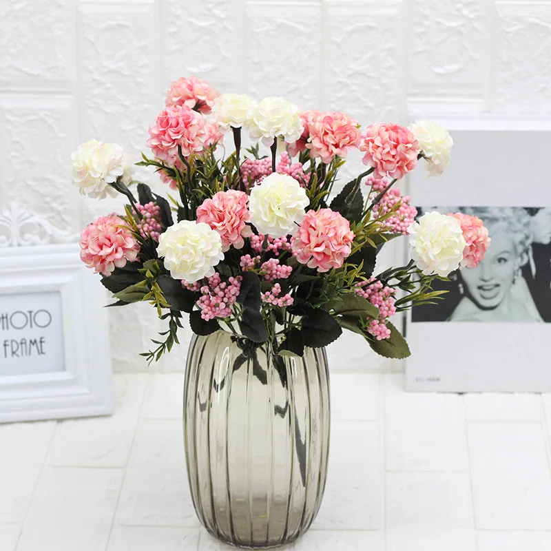 7 голов искусственные цветы гортензии искусственный цветок маленький букет для