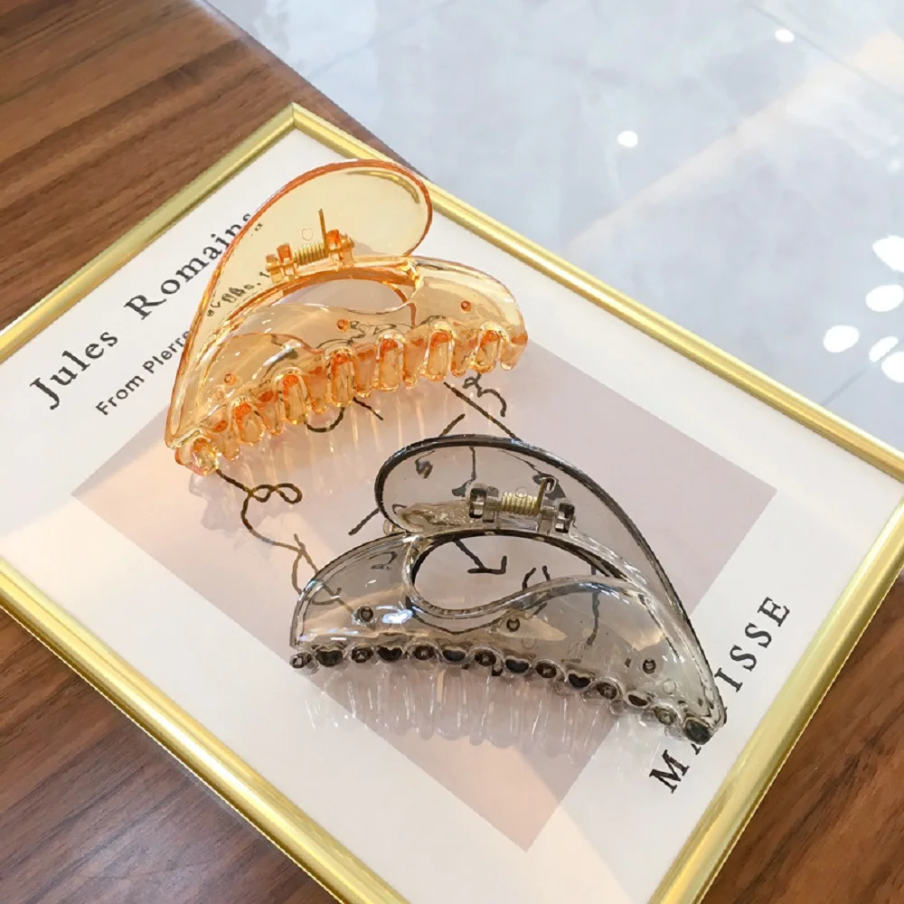 1Pc Solid Hair Claws Elegant Transparent Acrylic Clips Hairpins Barrette Headwear for Women Girls Accessories |