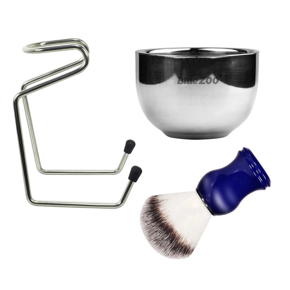 

1 Set Shaving Accessories Beard Cleaning Brush Mixing Bowl Metal Brush Bracket for Men )