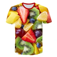 lemon strawberry grape fruit print 3d printing t shirt mens and womens fashion and fun casual short sleeve 2021 summer newest
