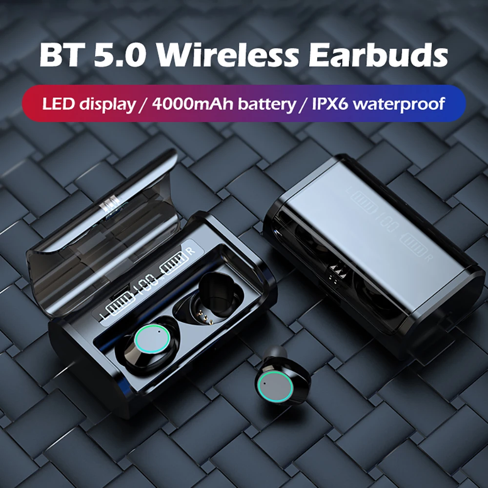 Беспроводные стереонаушники с поддержкой Bluetooth 5 0 и зарядным устройством на 3300 мА