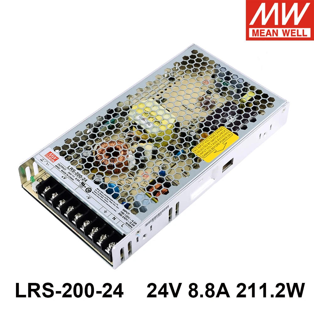 

Mean Well LRS-200-24 110V/220V AC TO DC 24V 8.8A 211.2W Single Output Switching Power Supply MEANWELL Enclosed Type SMPS