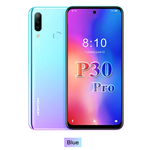 HOMTOM P30 Pro, 4 Гб ОЗУ, 64 Гб ПЗУ, Восьмиядерный мобильный телефон, 6,41 дюймов, полный дисплей, 13 МП, задняя камера, смартфон, отпечаток пальца