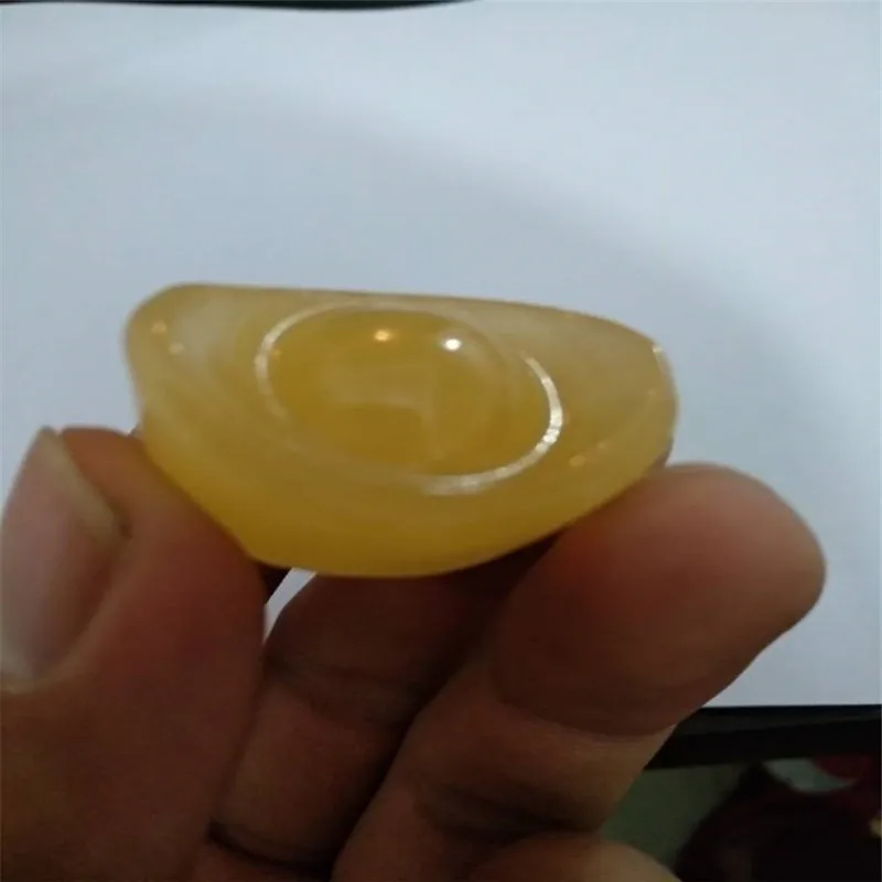 3 шт. натуральный желтый нефритовый слиток ручной резной образец кварца