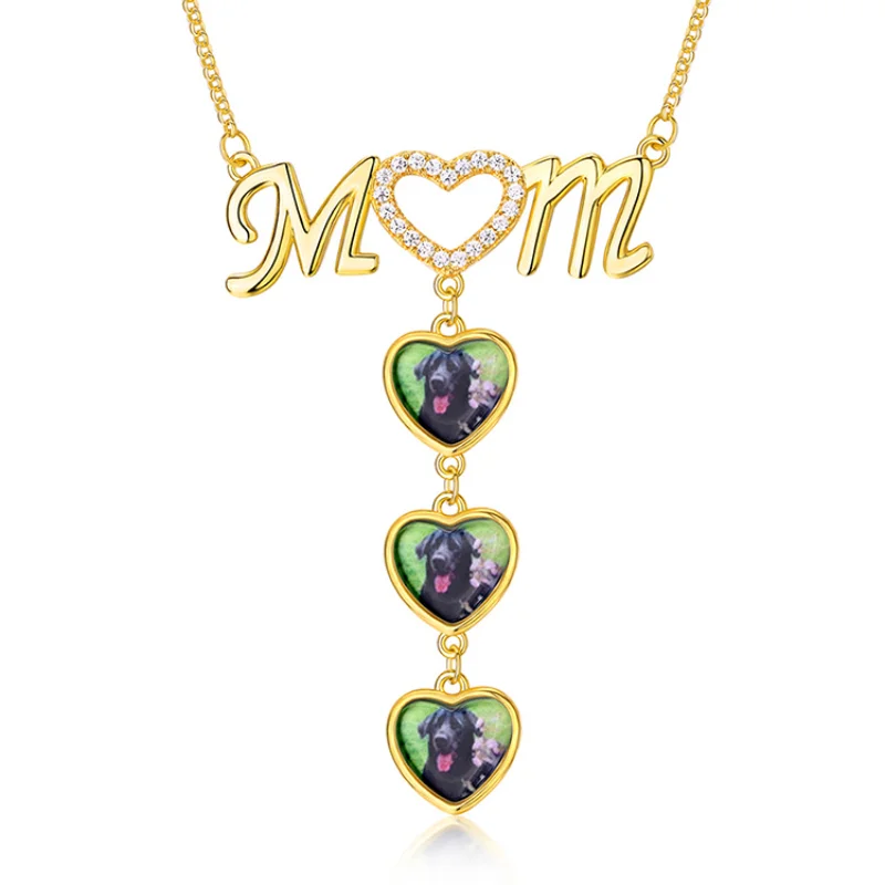 Индивидуальное фото, ожерелье с персонализированными бриллиантами в форме сердца, кулон фото ожерелья, Креативные украшения для женщин