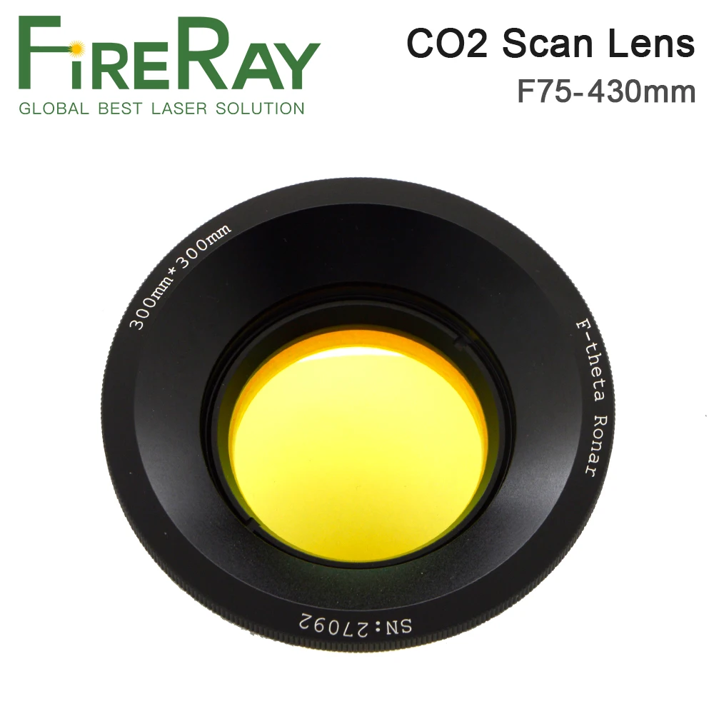 Объектив для сканирования FireRay CO2 F-theta полевой объектив 10 6 мкм 300 нм 70x70 ~ 300x мм Φ
