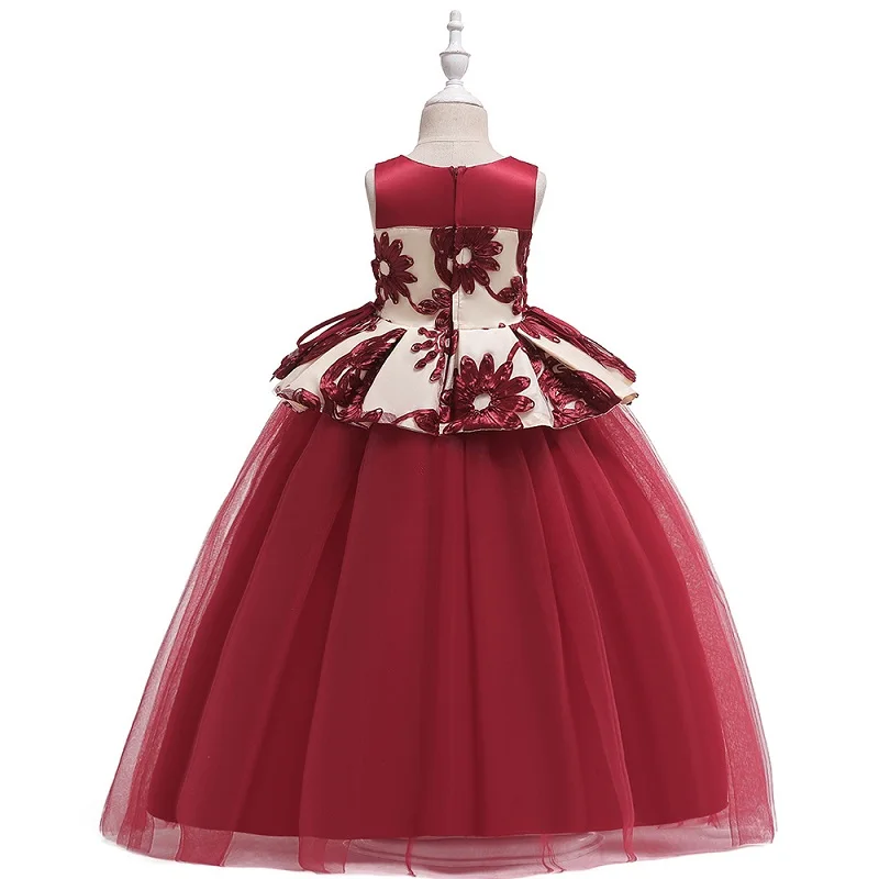 2021 Атлас Пышное Платье для девочек в цветочек держащих букет невесты на свадьбе