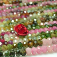 mamiam natural aa colorful tourmaline faceted rondell bead 1 8x2 7mm 2 8x3 7mm stone diy bracelet necklace jewelry making design