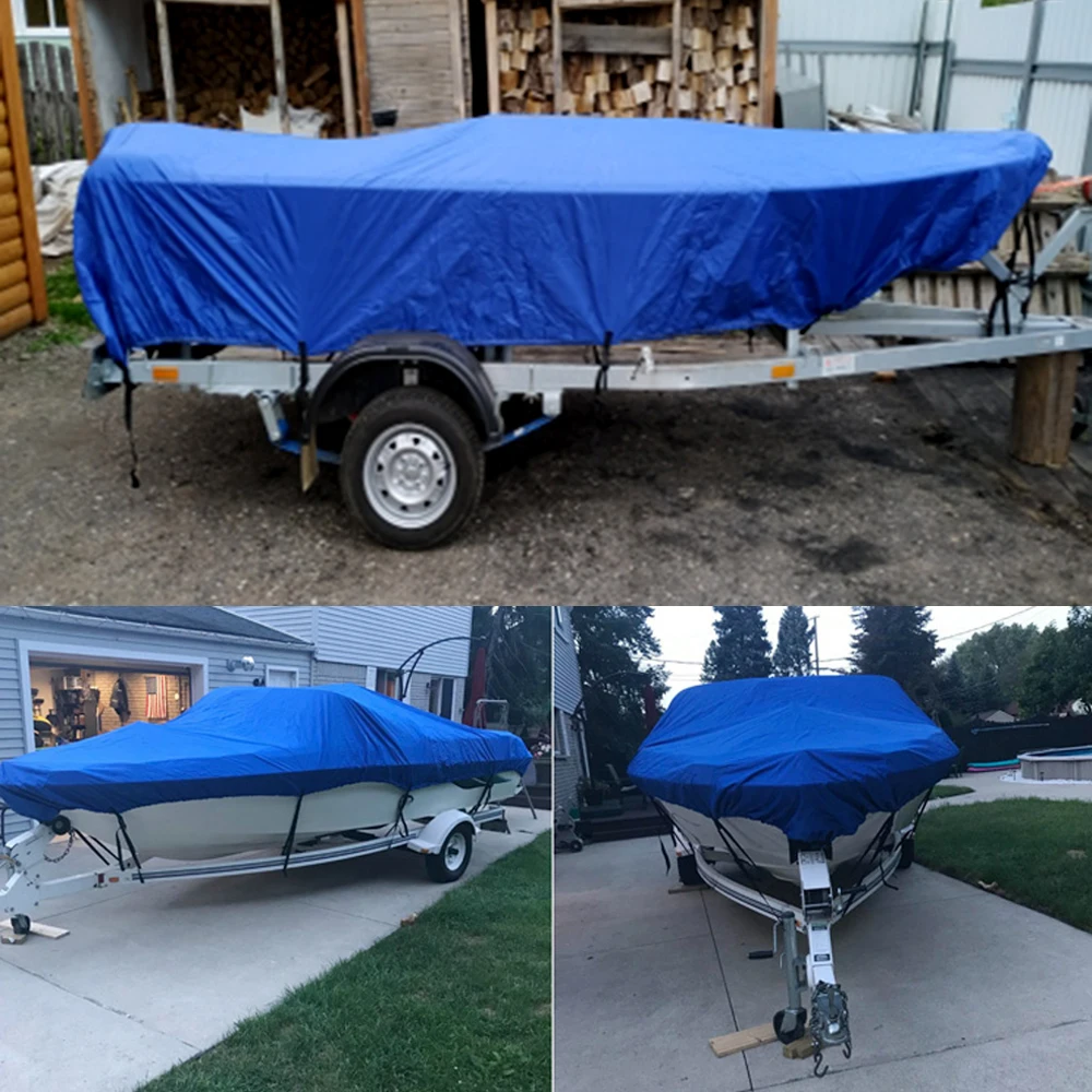 Светоотражающие 300D Оксфорд ткань Чехлы для лодки Водонепроницаемый анти Убойные