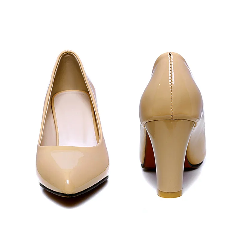 Женские туфли лодочки размера плюс весенние красные черные из лакированной кожи